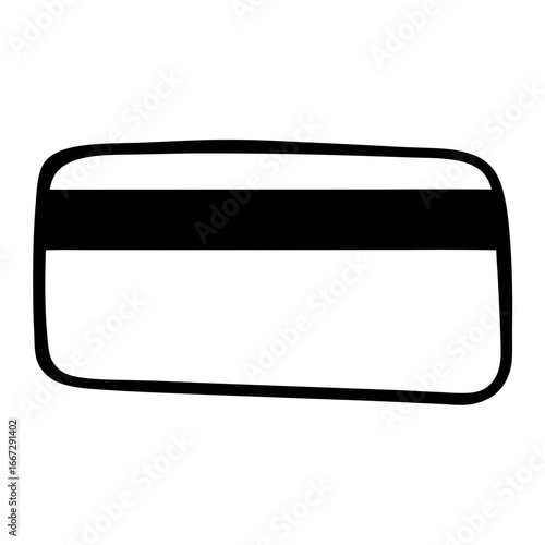 Simple vector image of a credit card with magnetic stripe on top