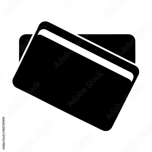 Vector graphic depiction of two credit cards overlapping each other diagonally
