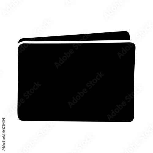 A black outline of a folder or document, simple and isolated design