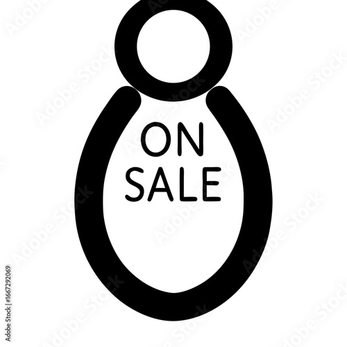 Minimalistic black and white illustration promoting an upcoming sale event happening soon