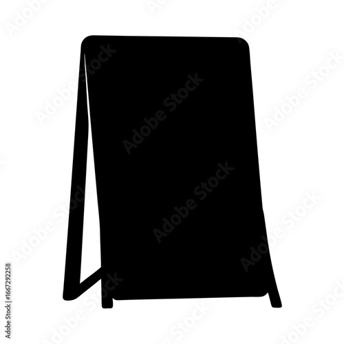 Black silhouette of a standing sign board commonly used for advertising messages