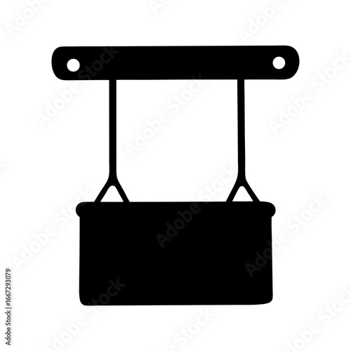Silhouette of an Old Fashioned Well with Bucket and Frame Above