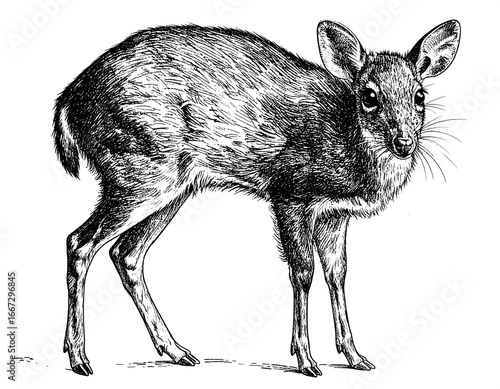 Elegant duiker sketch a detailed monochrome depiction conveying wildlife grace