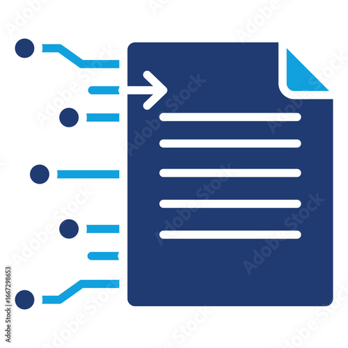 Text Generation Flat Blue Icon