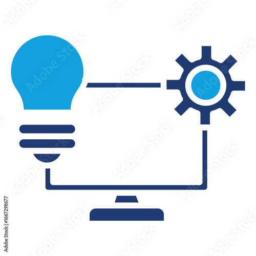 Expert Systems Flat Blue Icon