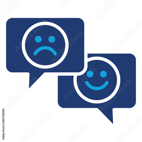 Sentiment Analysis Flat Blue Icon