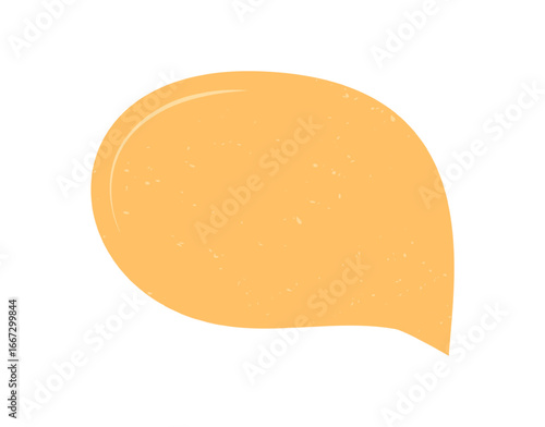 Grunge fluid talk box with hand drawn texture creates a unique round bubble. Speech box acts as message symbol and supports modern communication, with graphic style for creative quote or social media