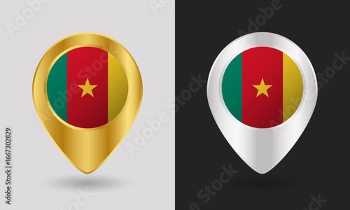 Gold and Silver Cameroon Flag Map Pin Icon Free Download Gold and Silver Cameroon Flag Map Pin Icon - GFXLoad