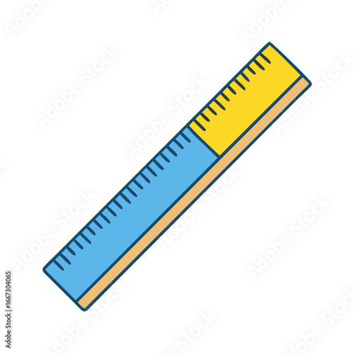 Colorful Two Toned Ruler With Measurements for Education and Home Use