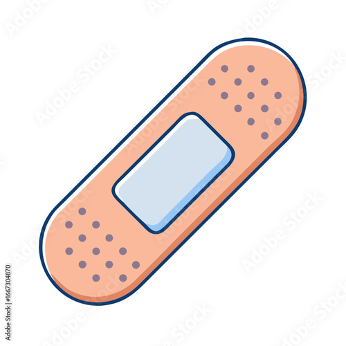 Cartoon illustration of a bandage, wound covering, or first aid equipment