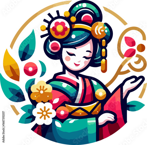 Beautiful_Japanese_Woman_in_Traditional_Geisha_Style_Kimono_with_Artistic