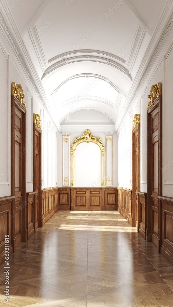 Obraz premium Luxurious hallway with arched ceiling