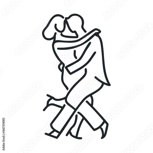 Couple embracing in a joyful dance celebration moment