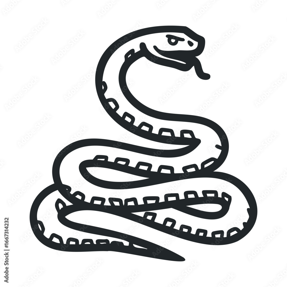 Obraz premium Snake design for tattoo, emblem, or branding