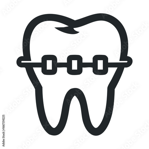 Symbol of dental care for improved smiles through orthodontics