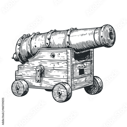 Vintage naval cannons for decor and historical displays