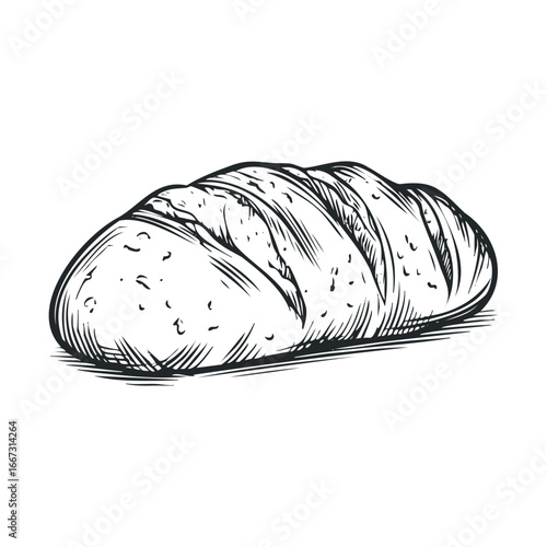 Freshly baked bread loaf with a crispy crust and soft interior