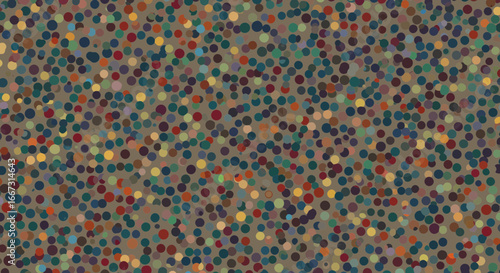 Abstract background with colored circles forming a dense and chaotic pattern