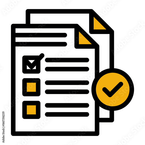Financial Quality Control Verification icon from the Financial Projection icon collection (Outline Color Lineal Style)