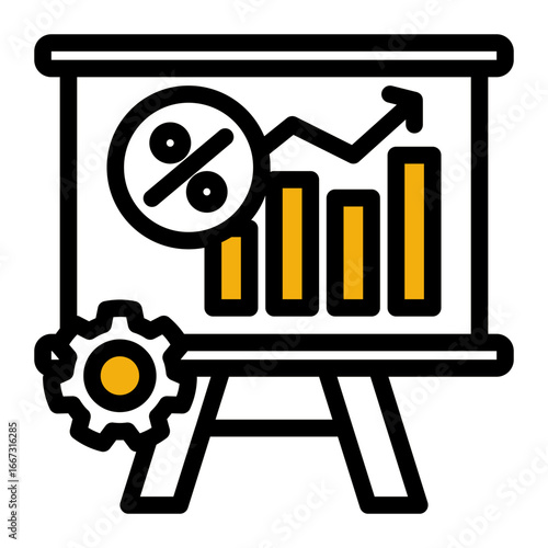 Performance Calculation Analysis Metric icon from the Financial Projection icon collection (Outline Color Lineal Style)