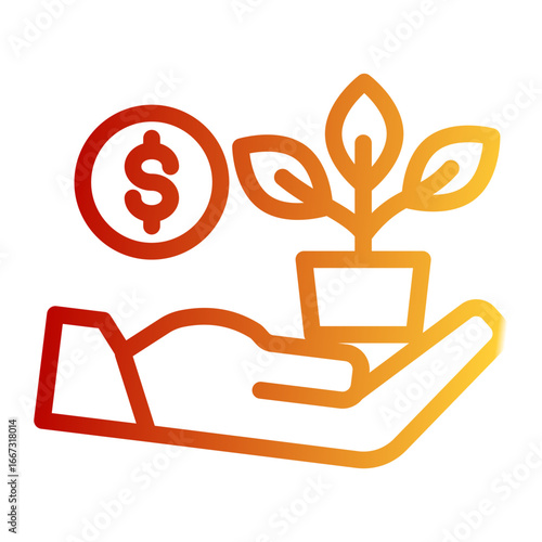 Financial Asset Growth Strategy icon from the Financial Projection icon collection (Outline Gradient Style)