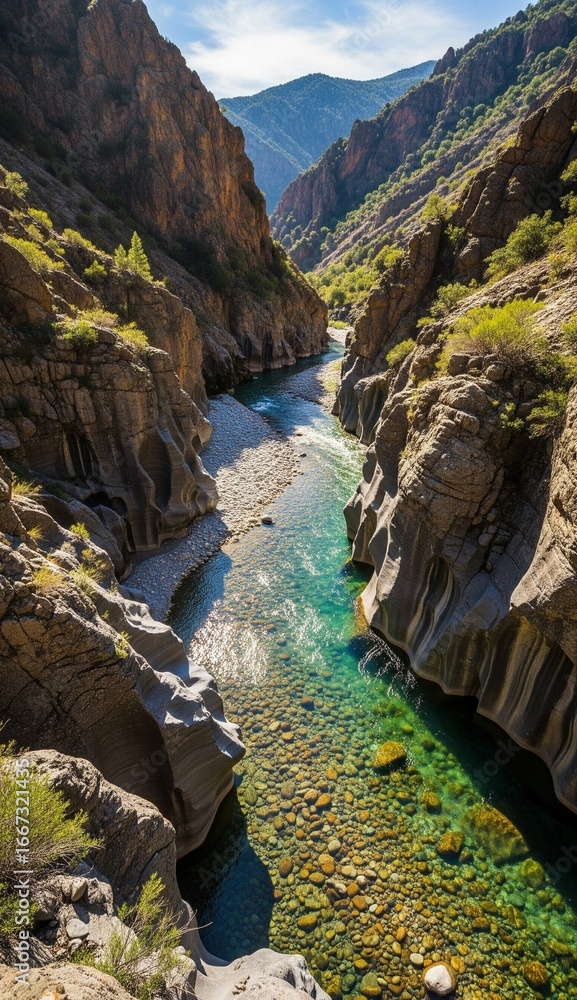 Obraz premium Fluss durch Schlucht