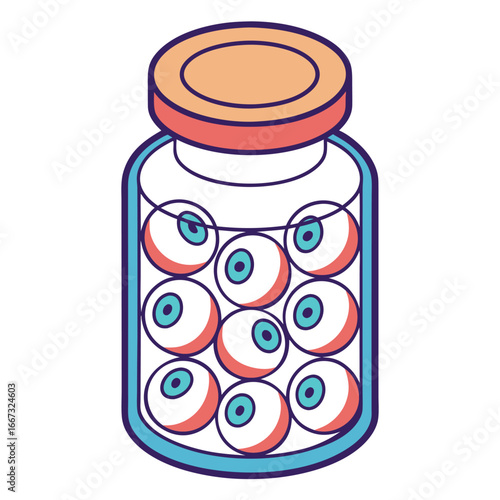 Jar of Eyeballs Illustration