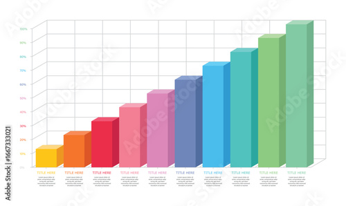 Colorful Flat Design Infographic Chart Bars