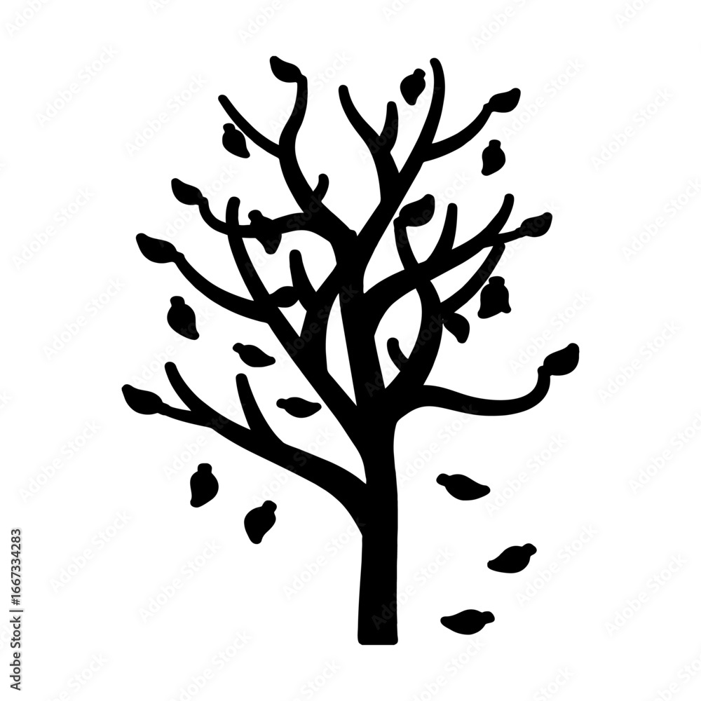 Naklejka premium silhouette autumn tree