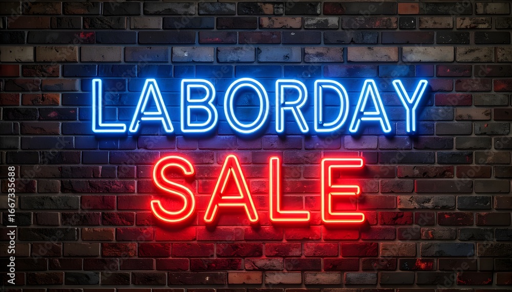 Obraz premium “Labor Day Sale Neon Typography”