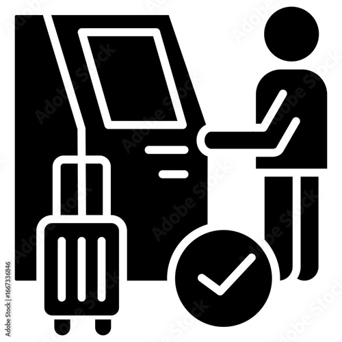 Self Check-In glyph icon