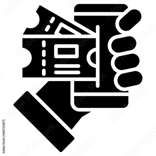 Mobile Ticketing glyph icon