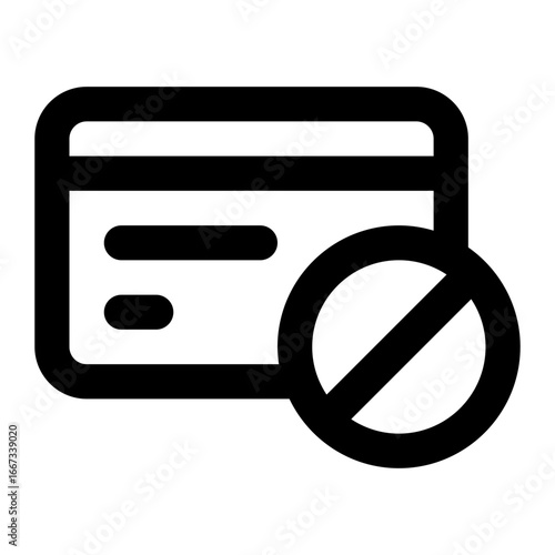 card payment failed icon for illustration