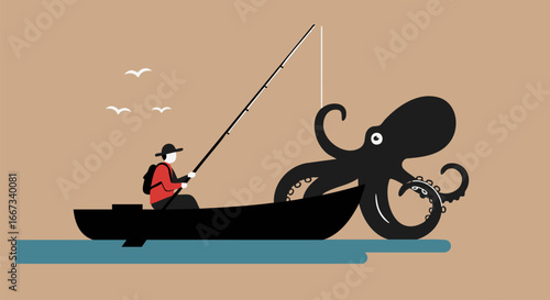 man fishing in the sea