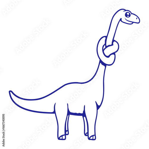 Brachiosaurus Long Knotted Twisted Neck Dinosaur Funny Dino