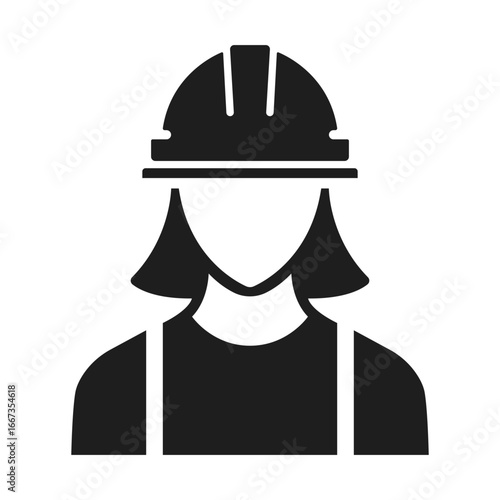 builder woman flat vector icon