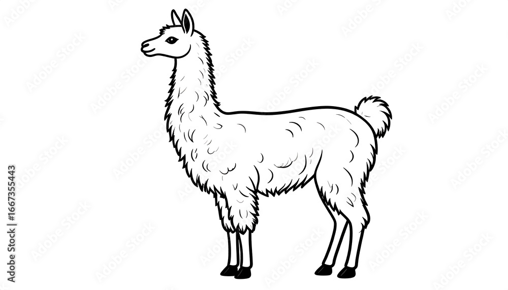 Fototapeta premium Profile view of a llama