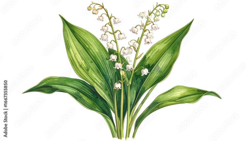 Obraz premium Illustration of lily of the valley