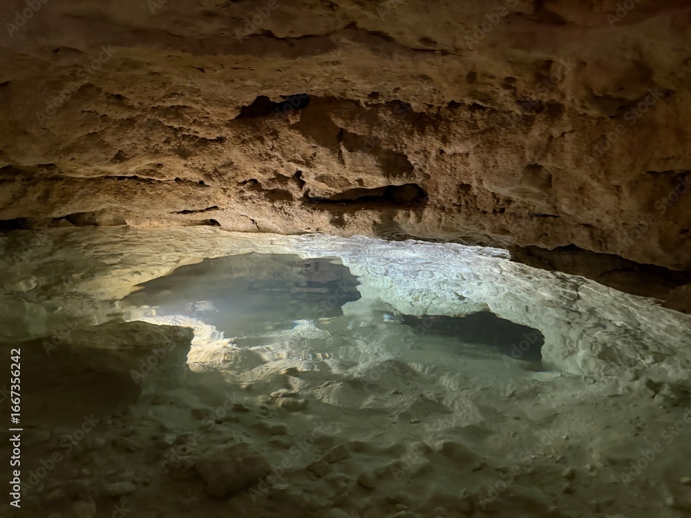 Fototapeta premium Caves and underground lake.