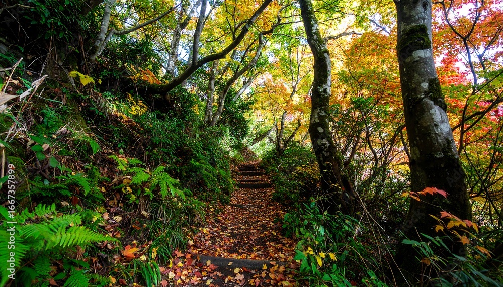 Fototapeta premium Autumn forest path (1)