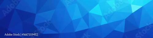Abstract blue triangle mosaic Geometric low-poly background , bright, intricate, indigo