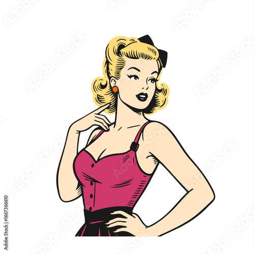 vintage retro style pinup girl cover poster vector	
