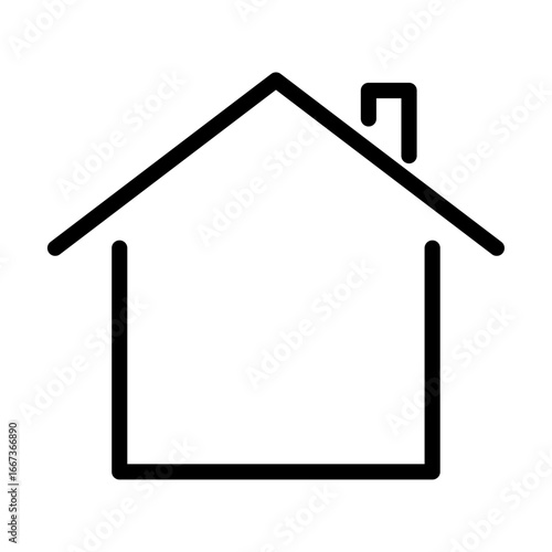 家　アイコン　シンプル　線画　ベクター　黒