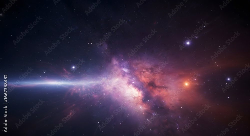 Naklejka premium A Stunning Cosmic View of the Expansive Universe Reflecting the Wonders of Space Exploration and Astronomical Beauty