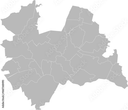 Utrecht, Netherlands – administrative vector map with municipality boundaries (Oblique stereographic projection, PPT-compatible & fully editable)