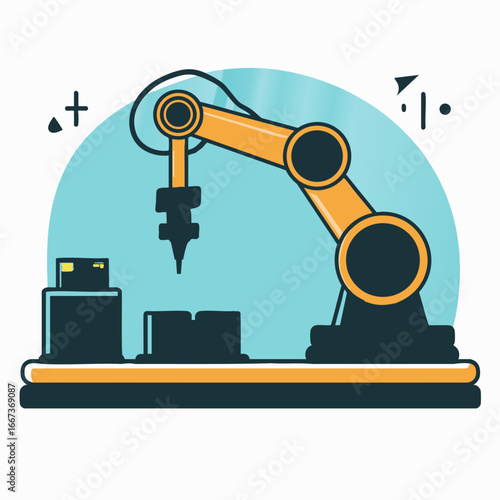 Robot arm assembling machine parts
