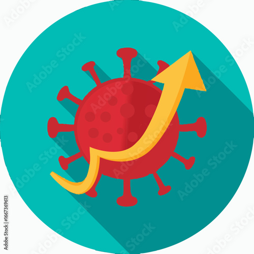Viral Icon with Spreading Arrow