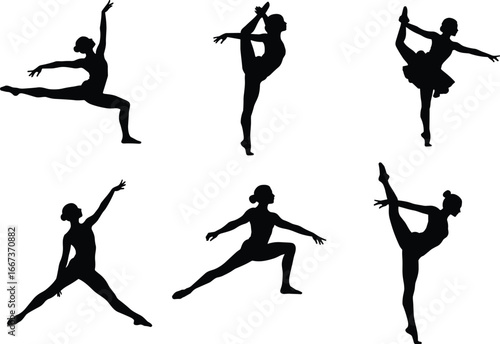 Ballet dancer silhouette, ballerina pose vector, dance performance art, graceful movement illustration, classical ballet position, artistic gymnastics figureelegant dance posture,