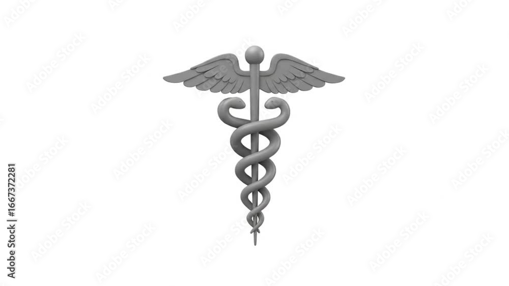 Caduceus Symbol with Winged Staff and Twin Serpents: A Mythological ...