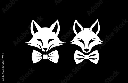 minimalist Fox with Bow Tie